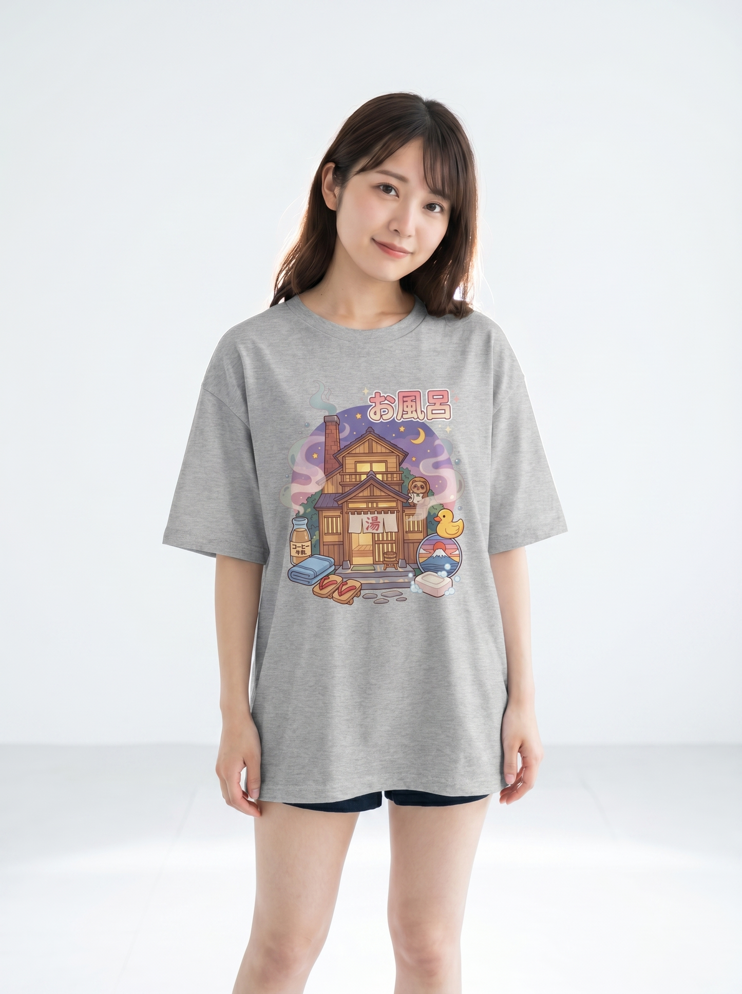 温泉ハウス グラフィック オーバーサイズTシャツ | ユニセックス ストリートウェア