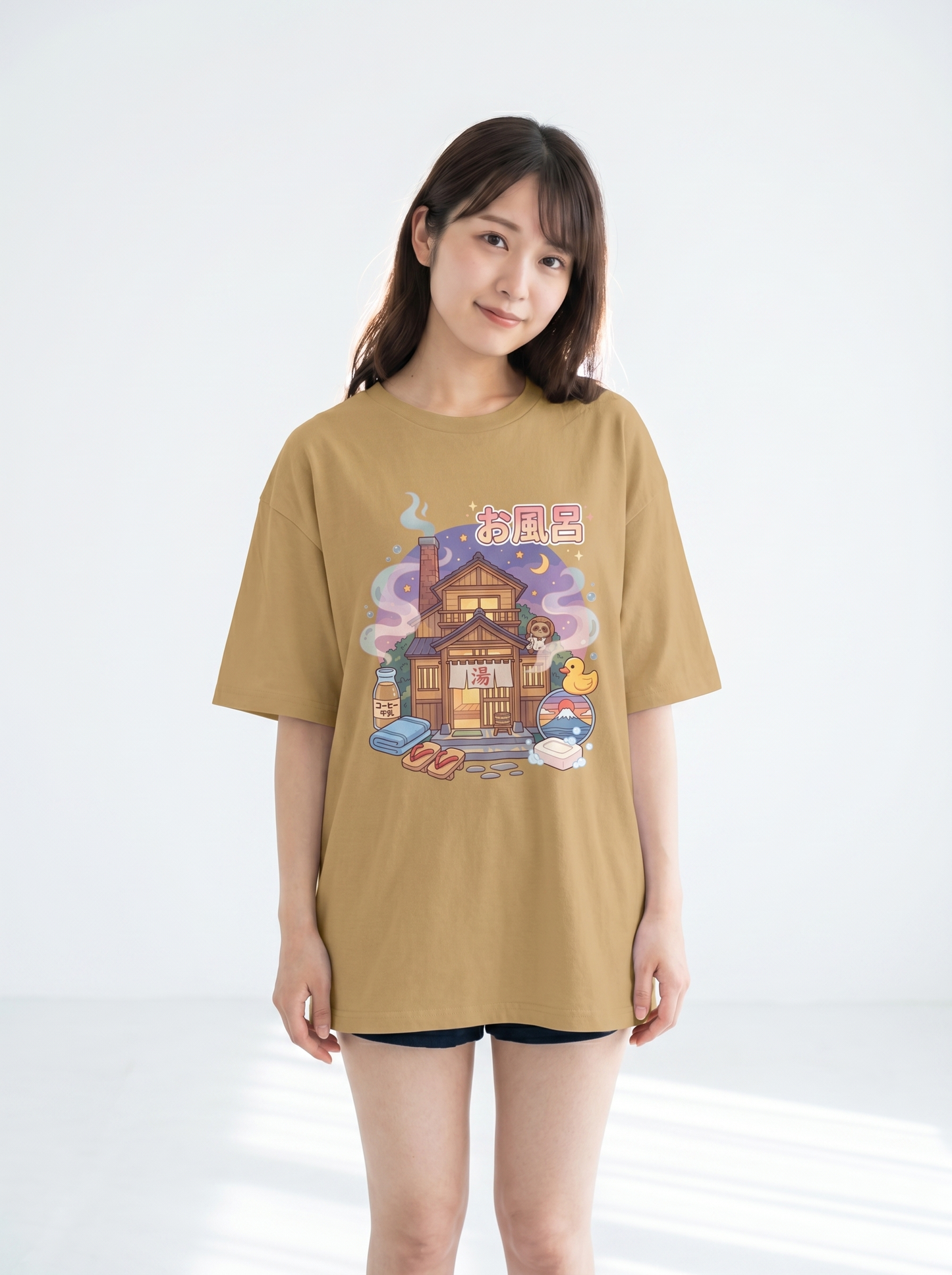 温泉ハウス グラフィック オーバーサイズTシャツ | ユニセックス ストリートウェア
