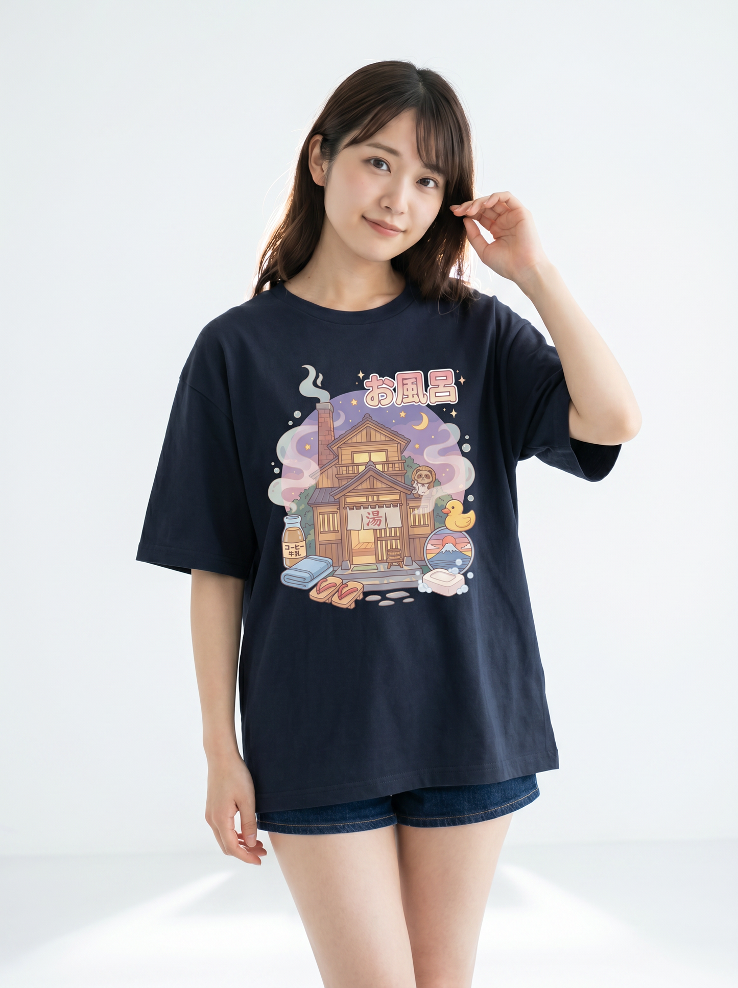 温泉ハウス グラフィック オーバーサイズTシャツ | ユニセックス ストリートウェア