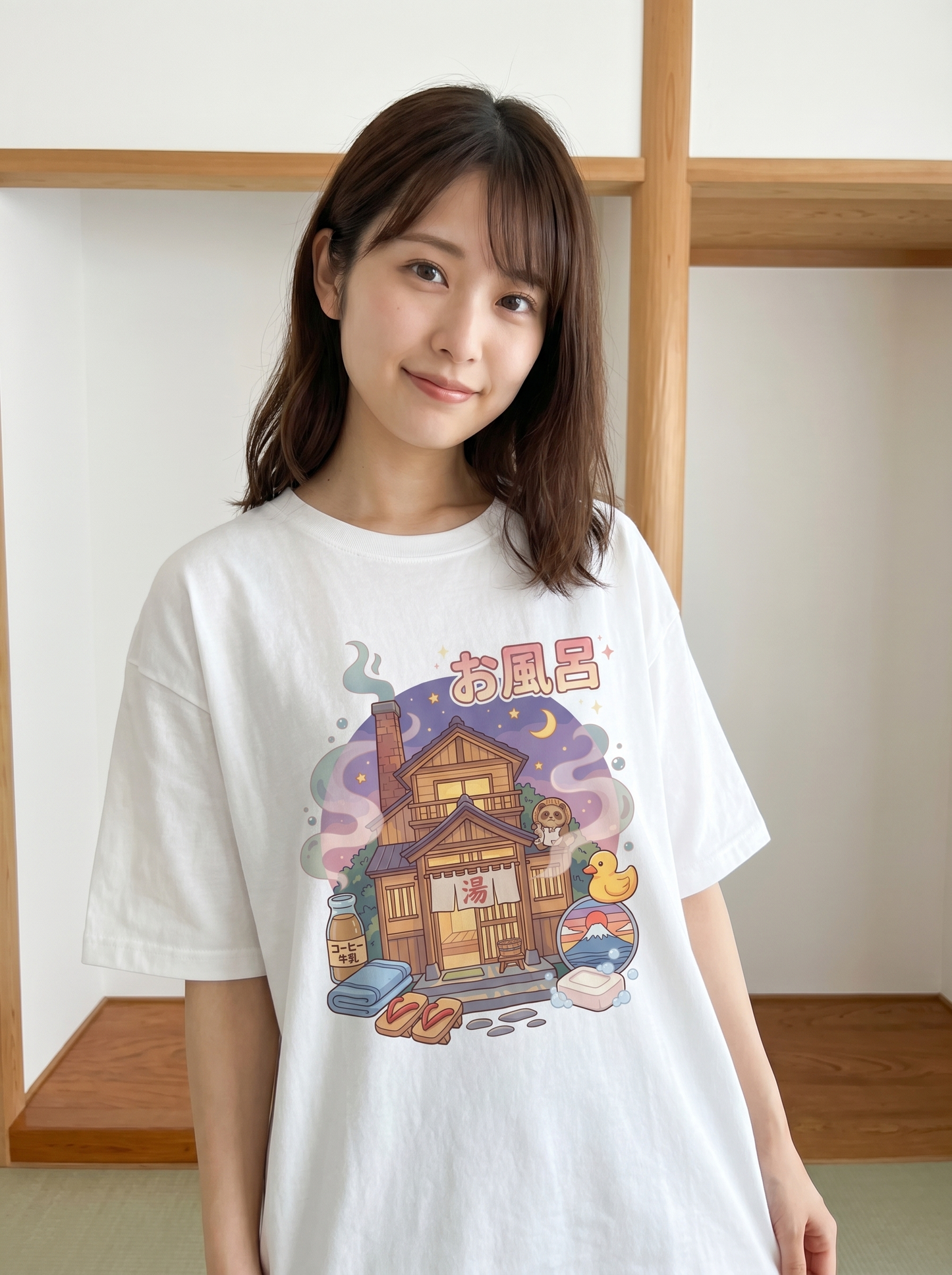 温泉ハウス グラフィック オーバーサイズTシャツ | ユニセックス ストリートウェア