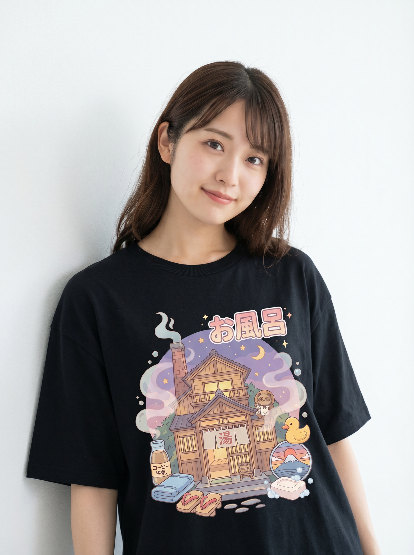 温泉ハウス グラフィック オーバーサイズTシャツ | ユニセックス ストリートウェア