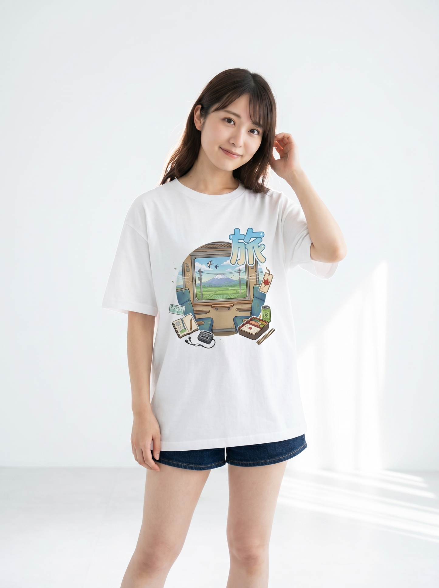 ユニセックス オーバーサイズ「旅」グラフィックTシャツ - 快適なストリートウェア