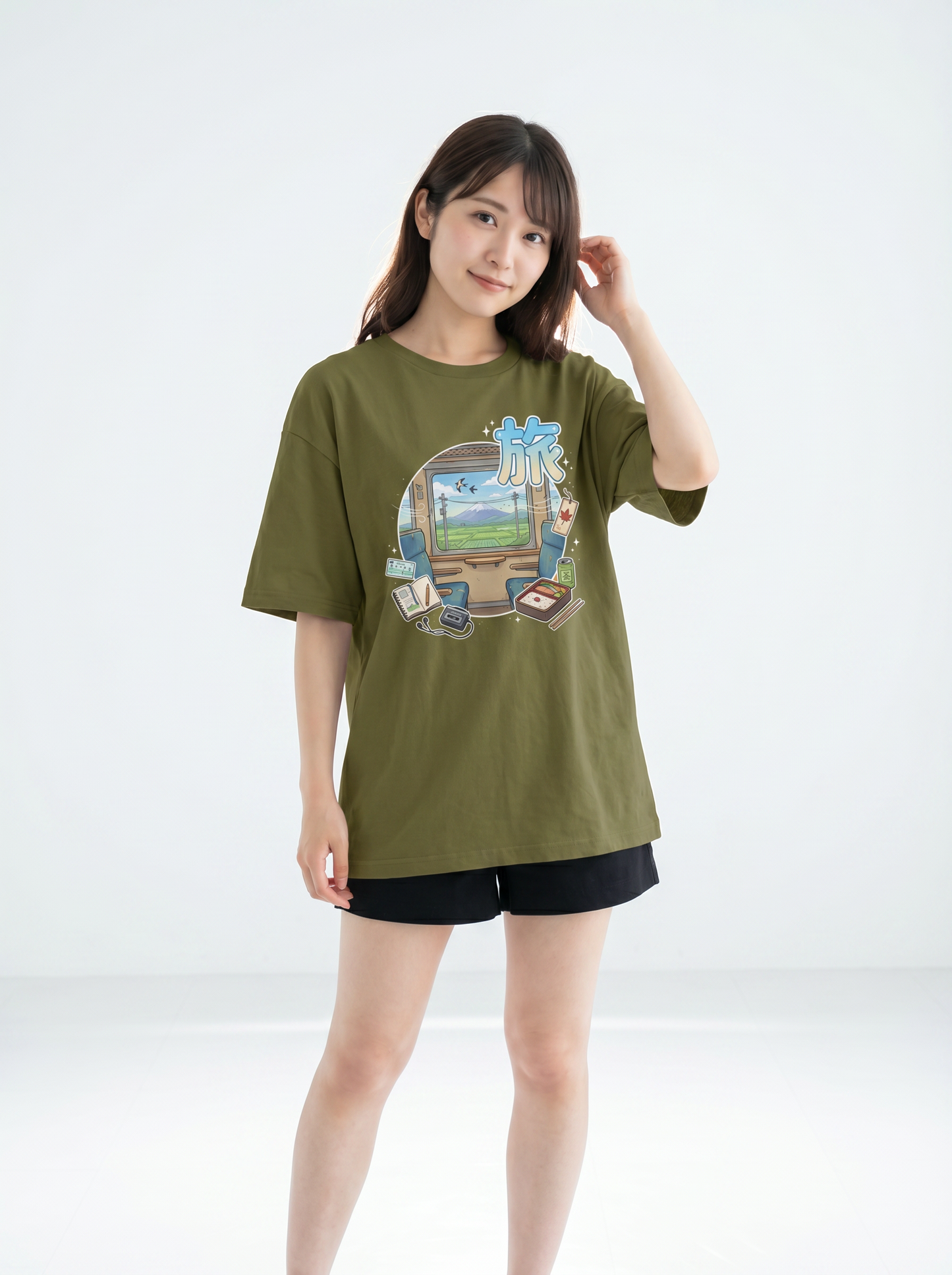 ユニセックス オーバーサイズ「旅」グラフィックTシャツ - 快適なストリートウェア