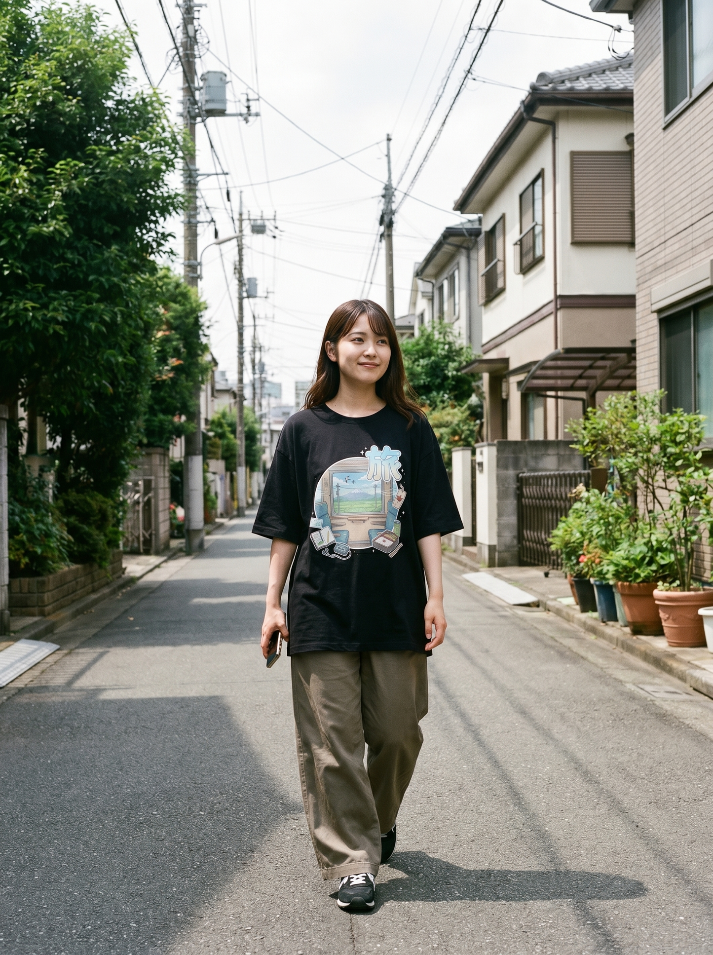 ユニセックス オーバーサイズ「旅」グラフィックTシャツ - 快適なストリートウェア