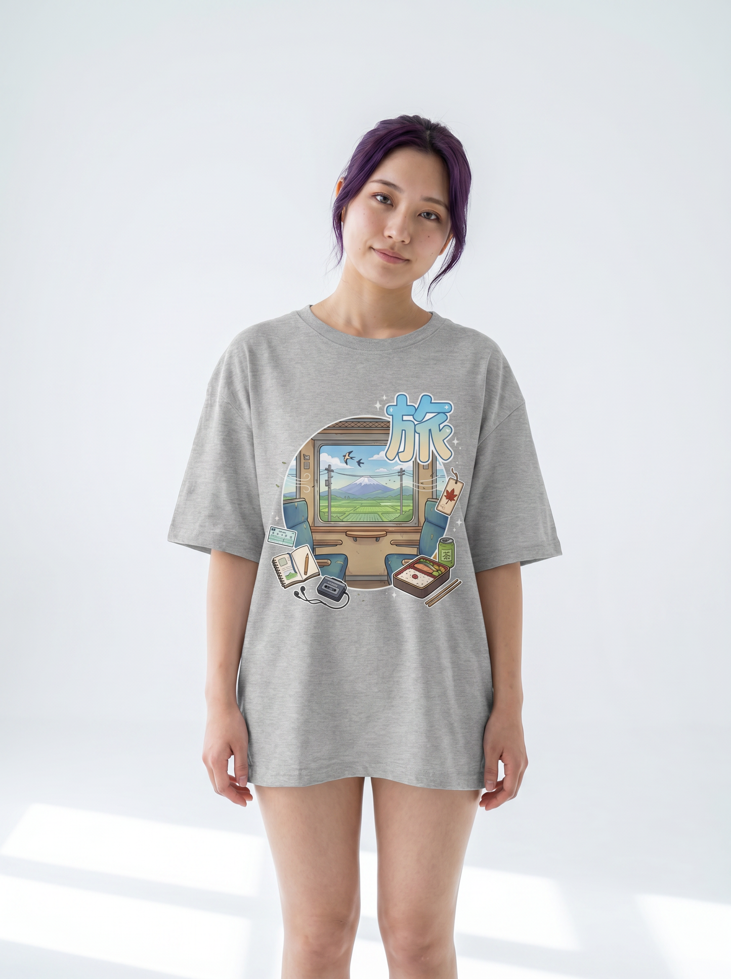 ユニセックス オーバーサイズ「旅」グラフィックTシャツ - 快適なストリートウェア