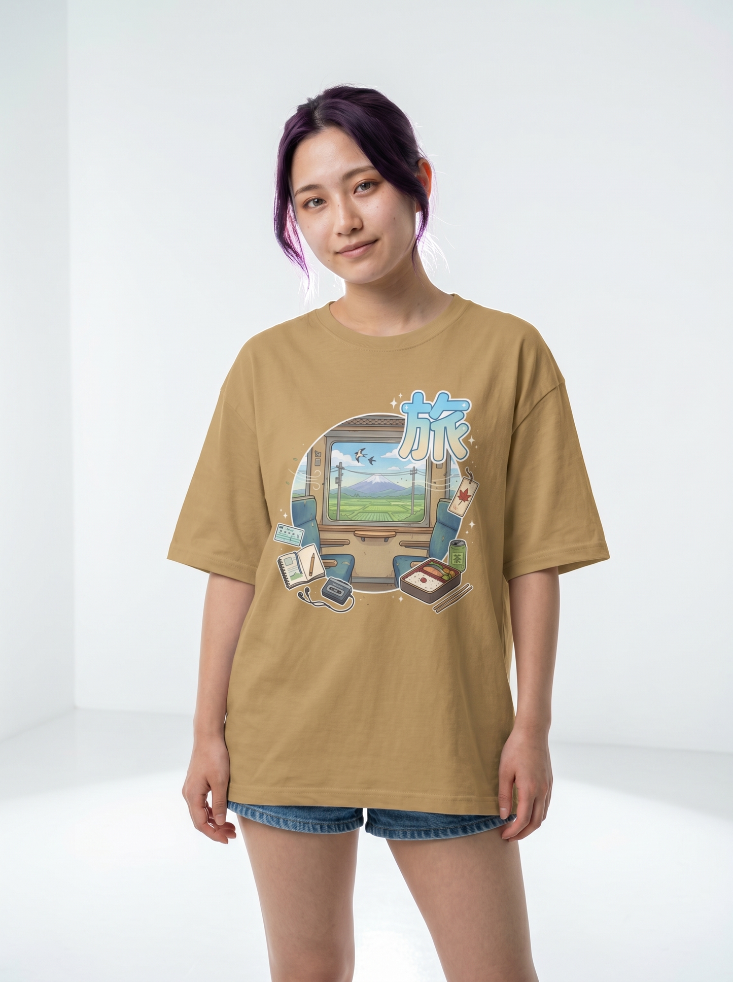 ユニセックス オーバーサイズ「旅」グラフィックTシャツ - 快適なストリートウェア