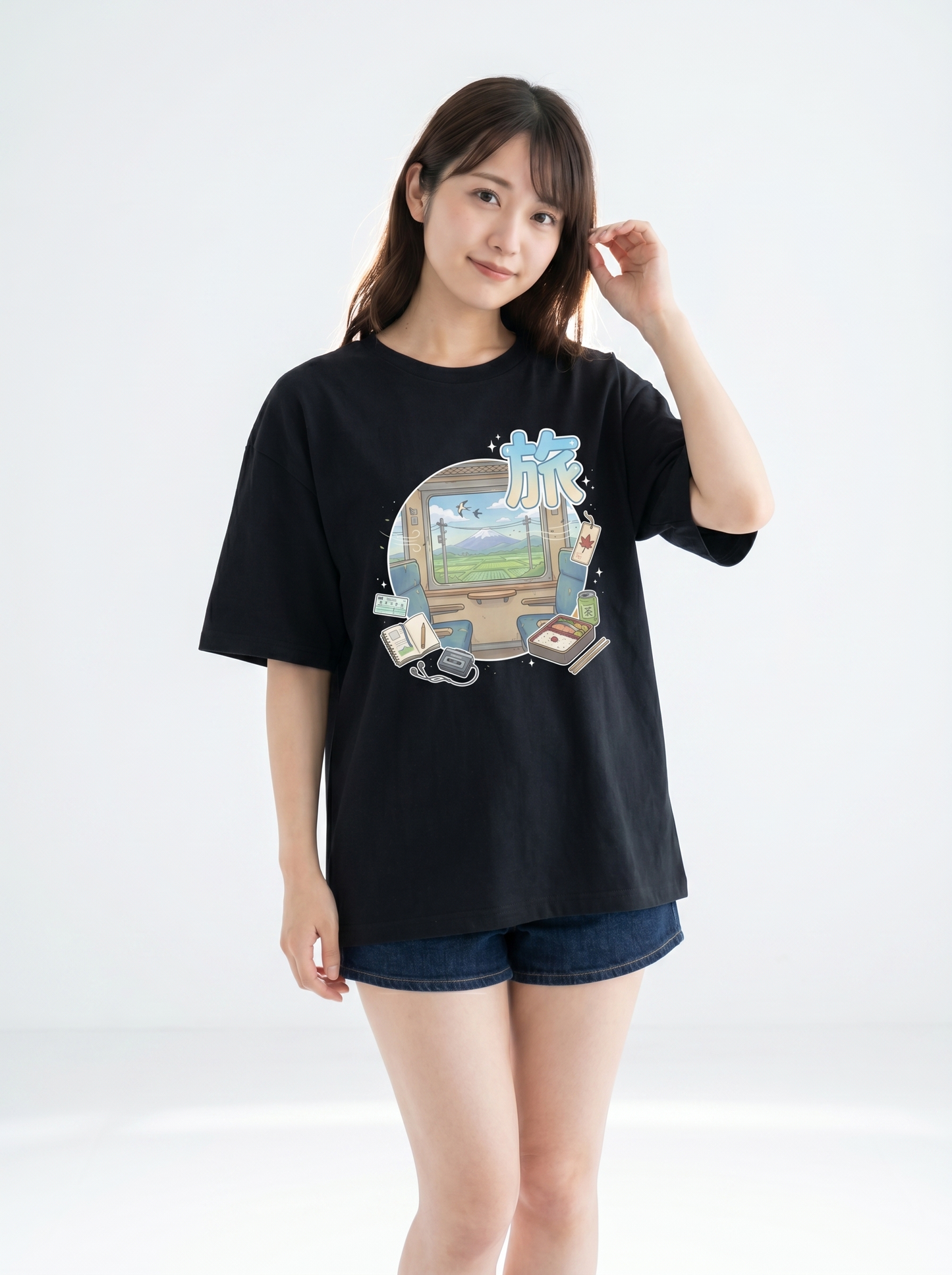 ユニセックス オーバーサイズ「旅」グラフィックTシャツ - 快適なストリートウェア